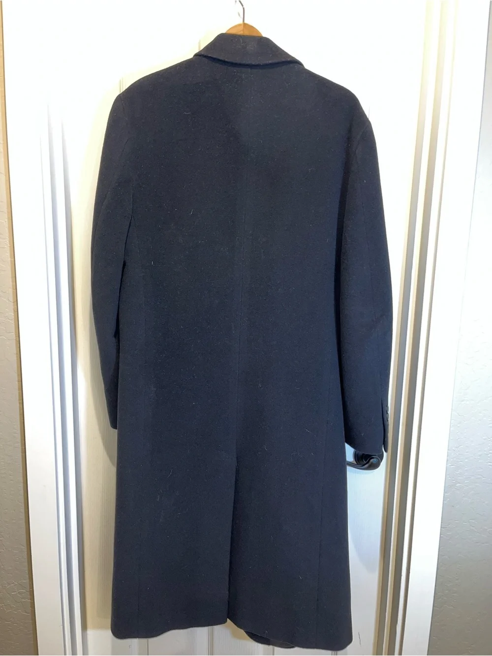 Ralph Lauren Lambswool & Cashmere Black Single-Breasted Trench Coat